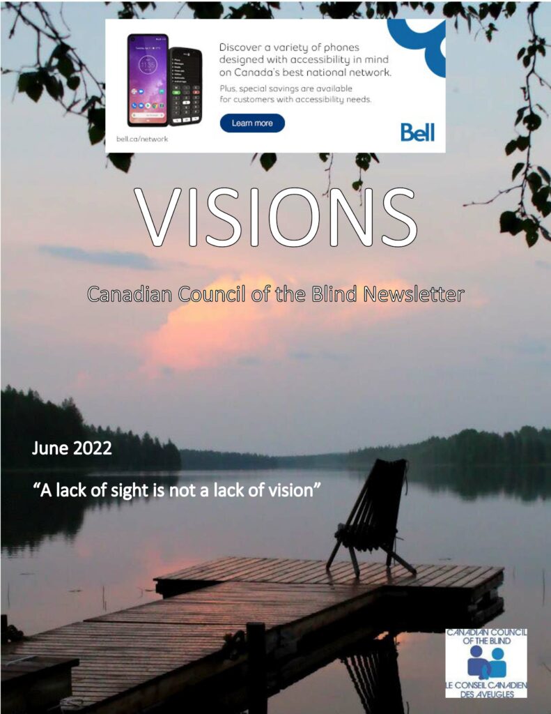 VISIONS cover featuring a dock at dusk.