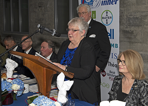 Louise Gillis delivers her speach at the first White Cane Gala Dinner