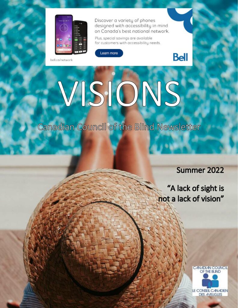 VISIONS Summer edition cover featuring a person putting their toes in a pool.