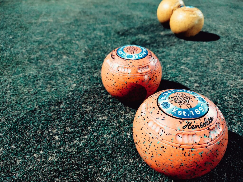 Lawn bowling balls.