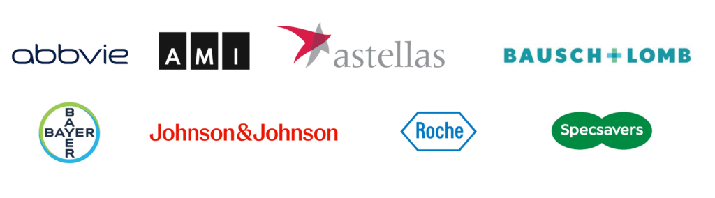 Canadian Council of the Blind Sponsors' Logos [Abbvie, AMI, Astellas, Bausch+Lomb, Bayer, Johnson & Johnson, Roche, Specsavers]